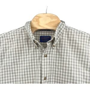 Pendleton Mens XL Shirt Tan Plaid Cotton Button Down